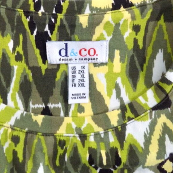 D & Co. Woman's Multicolor Abstract Design Short Sleeve Pullover Top – Size: 1X - Picture 8 of 10